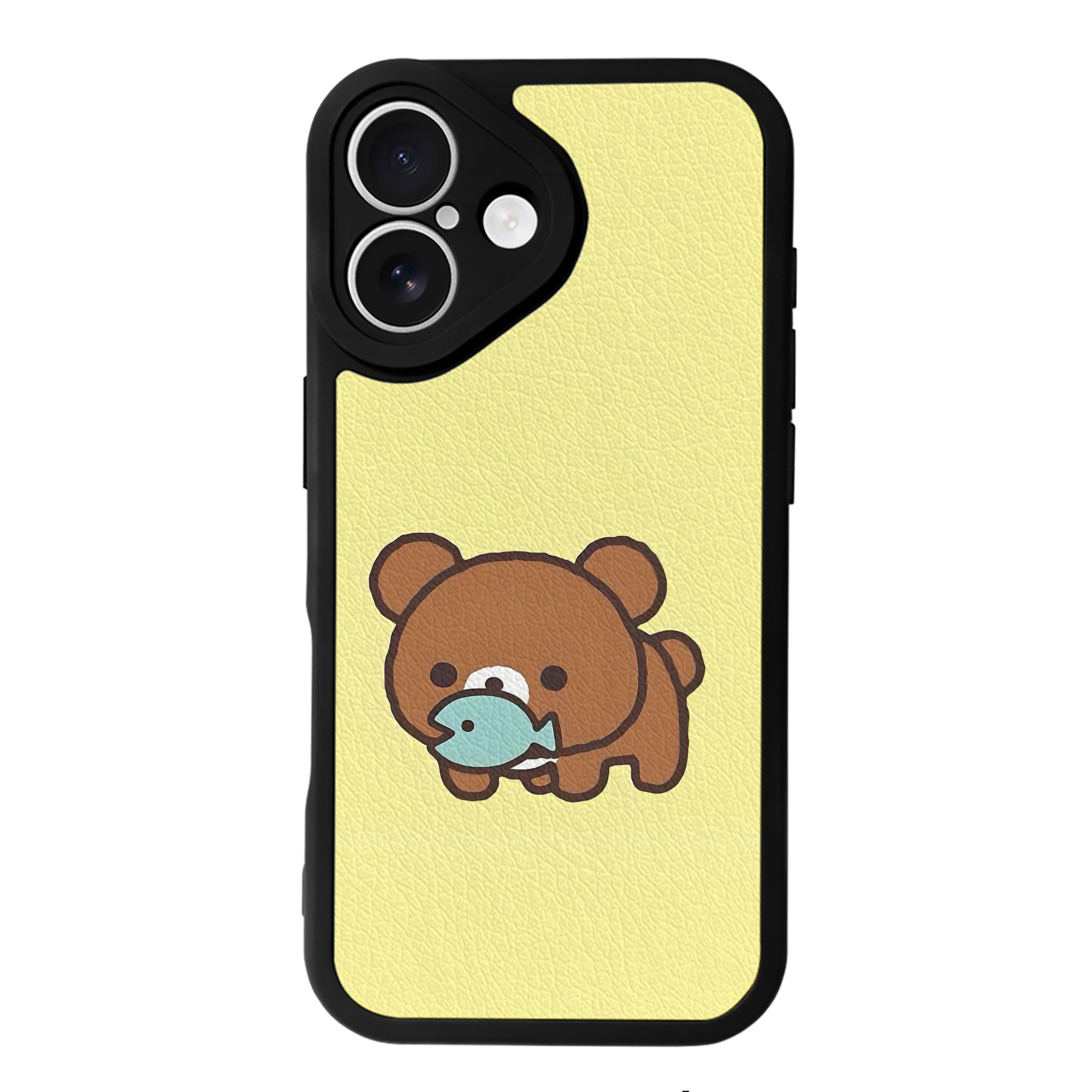 （画像用） リラックマ リラックマ キイロイトリ Rilakkuma Korilakkuma Kiiroitori 【iPhone 16シリーズ対応】シリコンスマホケース（レザー調） 材質：シリコン